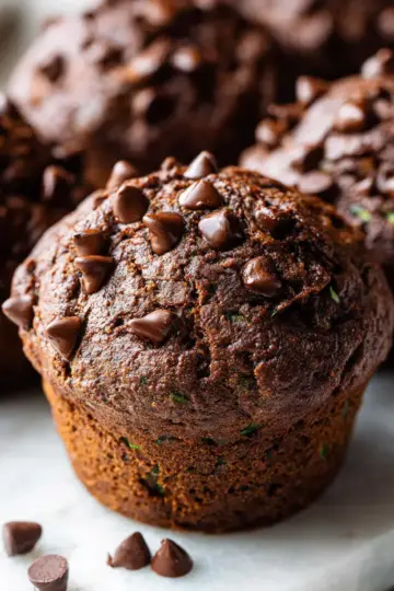 Healthy Double Chocolate Zucchini Muffins