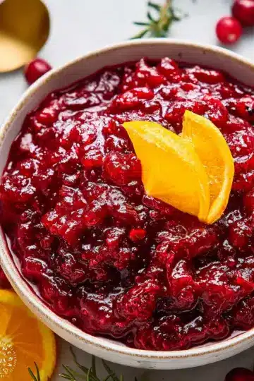 Ginger Spiced Fresh Cranberry Sauce with Orange