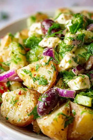 Greek Potato Salad (No Mayo!)