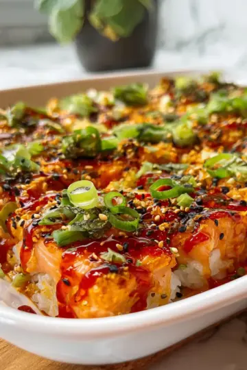 How to Make Salmon Sushi Bake