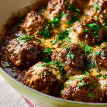 French Onion Meatballs