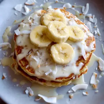Banana Coconut Cream Pancakes
