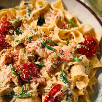 Creamy Tuscan Lobster Pasta