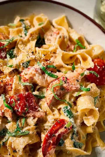 Creamy Tuscan Lobster Pasta