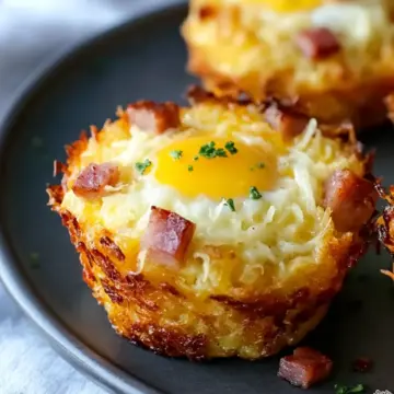 Hash Brown Ham and Cheese Egg Cups