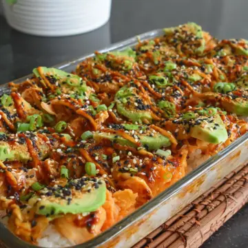 Spicy Salmon Sushi Bake