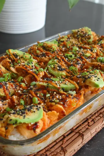 Spicy Salmon Sushi Bake