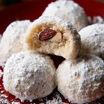 Filled Almond Snowball Cookies