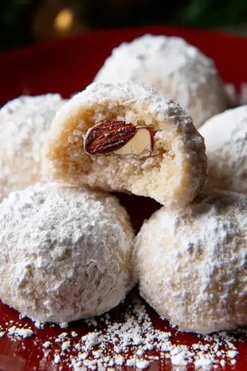 Filled Almond Snowball Cookies