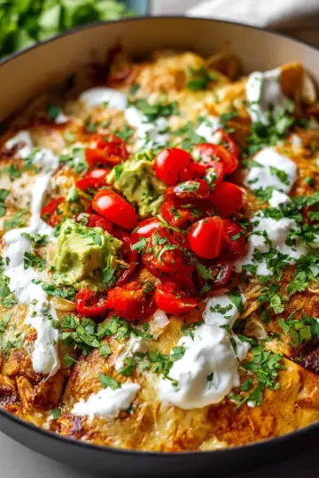 Skillet Chicken Enchiladas