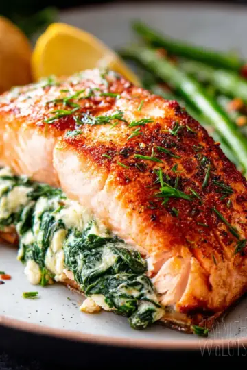 Stuffed Salmon With Spinach