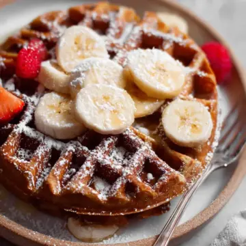Flourless Banana Oat Waffles
