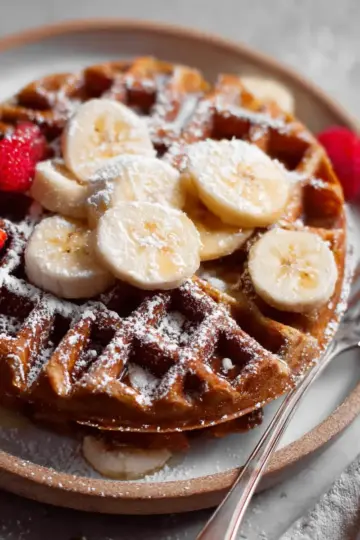 Flourless Banana Oat Waffles