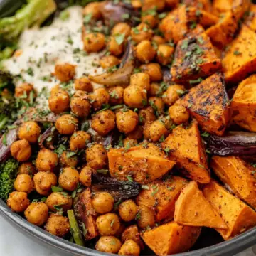 Smoky Sweet Potato and Chickpea Sheet Pan Dinner